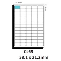Label Austab Laser Copier CL65 38.1mm x 21.2mm Compatible DL65 Box 100 Sheets 