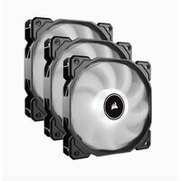 Corsair Air Flow 120mm Fan Low Noise Edition / White LED 3 PIN - Hydraulic Bearing, 1.43mm H2O. Superior cooling performance. Three Pack!