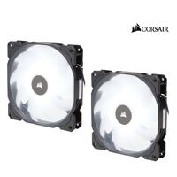 Corsair Air Flow 140mm Fan Low Noise Edition / White LED 3 PIN - Hydraulic Bearing, 1.43mm H2O. Superior cooling performance. TWIN Pack!