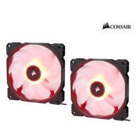 Corsair Air Flow 140mm Fan Low Noise Edition / Red LED 3 PIN - Hydraulic Bearing, 1.43mm H2O. Superior cooling performance. TWIN Pack!