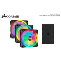 Corsair QL120 RGB Triple Fan Kit with Lighting Node Core, ICUE, 120mm RGB LED PWM Fan 26dBA, 41.8 CFM, 3 Fan Pack