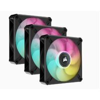 Corsair ML ELITE Series, ML120 RGB ELITE, 120mm Magnetic Levitation RGB Fan with AirGuide, Triple Pack with Lighting Node CORE