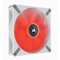 Corsair ML ELITE Series, ML140 LED ELITE WHITE, 140mm Magnetic Levitation Red LED Fan with AirGuide, Single Pack