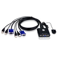 ATEN 2 PORT USB VGA CABLE KVM SWITCH 2YR