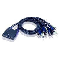 ATEN 4 PORT USB VGA CABLE KVM SWITCH WITH AUDIO 2YR