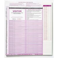 Visitors Pass and Fire Register Punched and Stapled Refill Booklet Zions CVSFR 