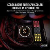 CORSAIR iCUE ELITE CPU Cooler LCD Display Upgrade Kit transforms your CORSAIR ELITE CAPELLIX CPU cooler into a personalized dashboard Display