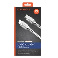 Cygnett Armoured USB-C to USB-C (USB 2.0) Cable (1M) - White (CY2693PCTYC), Support 5A/100W Fast Charging, 480Mbps Transfer Speed, Scratch Resistance