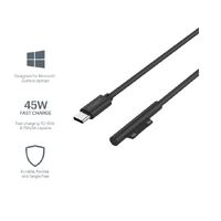 Cygnett USB-C To Microsoft Surface Laptop Cable (1M) - Black (CY3034USCMS), Support 45W Fast Charging, Magnetically Connects to Surface Device