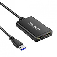 Simplecom DA329 USB 3.0 Type A to Dual HDMI Display Adapter for 2 Extended Screens(LS)