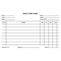 Record Card Zions Daily Time Form DTC Pack 250