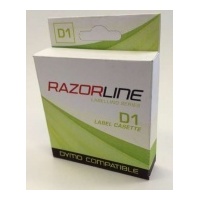 Labeller Cassette Tape Razorline D1 Compatible 12mm Black On White 45013