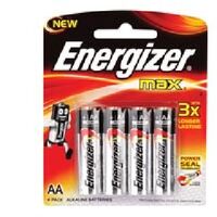 Battery Energizer Max Alkaline AA E91BP4 Card of 4