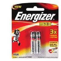 Battery Energizer Max Alkaline AAA E92BP2 Card of 2 