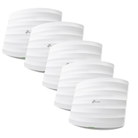 TP-Link EAP245(5-pack) AC1750 Wireless MU-MIMO Gigabit Ceiling Mount Access Point, 1300/450 Mbps, Omada, MU-MIMO, POE Adapters Not Included
