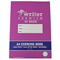 Exercise Book A4 24mm Dotted Thirds 48 Page Writer Premium EB6511 Pack 20