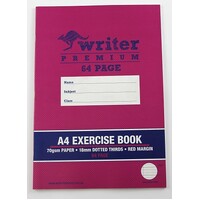 Exercise Book A4 18mm Dotted Thirds 64 Page Writer Premium EB6514 Pack 20