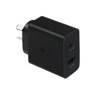 Samsung 35W Power Adapter Duo_TA220 - Black (EP-TA220NBEGAU), Dual Ports (USB-C, USB-A) Super Fast Wall Charger under PD 3.0 PPS, Max 35W
