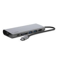 BELKIN 6 PORT 4K USB-C HUB, USB-C(1), USB3.1(2), HDMI(1), SD, RJ45, 60W PASSTHROUGH, 2YR