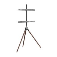 Brateck Easel Studio TV Floor Stand  TV for 45'-65' Up to 32kg - Matte Black & Walnut VESA 200x200,300x200,300x300,400x200,400x300,400x400,600x400