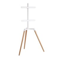 Brateck Pastel Easel Studio TV Floor Tripod Stand For Most 50''-65'' Up to 35kg Flat Panel TVs  -- Matte White & Beech VESA 300x300,300x200,200x200,et