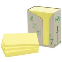 Post It Note 3M 655RTY Recycled Tower Yellow 76mm x 127mm 6551T Pack 16 