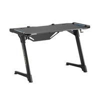 Brateck RGB Lighting Gaming Desk with Rear Baffle (1200x600mm/47.2'x23.6') - Black Weight Capacity up to 100kg Tabletop Size（LxWxT）:1200x600x18mm (LS)