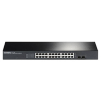 Edimax GS-1026 V3 26-Port Gigabit Switch with 2 SFP Ports, QoS, Full Duplex, Auto-MDI/MDI-X, Loop Detection, Rack-Mount, Fanless