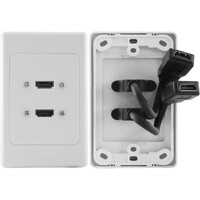 HDMI DUAL WALL PLATE WITH FLEXIBLE REAR SOCKET