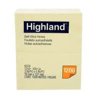 Paper Note Highland 6559 73mm x 123mm Yellow Pack 12