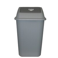 Waste Bin Heavy Duty With Swing Top Lid 42 Litre Italplast I182 Grey 