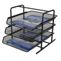 Document Tray Italplast Metal Mesh 3 Tier I340 Black