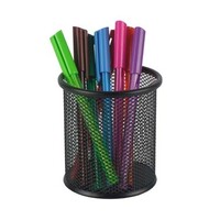 Pencil Cup Italplast Metal Mesh I343 Black 