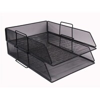 Document Tray A4 Italplast Metal Mesh Black I351 