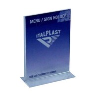 Menu Holder A6 Double Sided Portrait Italplast I563 Clear