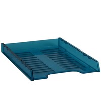 Document Tray A4 Slimline Italplast I65 Tinted Blue