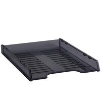 Document Tray A4 Slimline Italplast I65 Tinted Grey