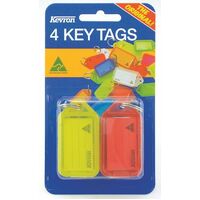 Key Tag Kevron Clicktags ID5 Blister Pack 4 Assorted Colours 