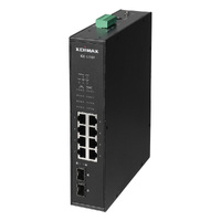 Edimax IGS-1210P Industrial 10-Port Gigabit Din-Rail Switch- 8 Gigabit PoE+ ports and 2 SFP uplink