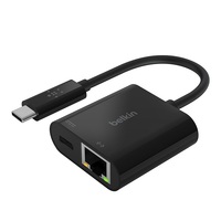 BELKIN ADAPTER USB-C TO GIGABIT ETHERNET AND USB-C PD, 60W PASS THRU, 2 YR WTY