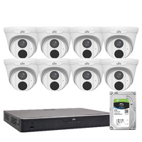 UNIVIEW RESTAURANT PACK - 8 x 5MP FIXED TURRET DOME  8CH NVR WITH 4TB HDD