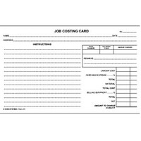 Record Card Zions Job Costing Pack of 250