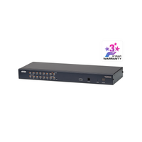 ATEN 1-CONSOLE HIGH DENSITY CAT 5 KVM 16 PORT WITH DAISY-CHAIN PORT 2YR