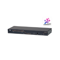 ATEN 2-CONSOLE HIGH DENSITY CAT 5 KVM 8 PORT WITH DAISY-CHAIN PORT 2YR