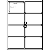 Label Rediform Laser LA4/8L 8 Per Sheet 99 x 67.5mm Compatible L7165 Box 100