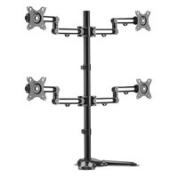 Brateck Quad Free Standing Monitor Premium Articulating Aluminum Monitor Stand Fit Most 17'-32' Monitors Up to 8kg per screen VESA 75x75/100x100
