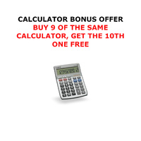 LS121TS CALCULATOR 12 DIGIT DUAL POWER TAX FUNCTION ANGLED DISP - BUY 9 GET 1 FREE