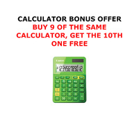 LS123KMGR METALLIC GREEN 12 DIGIT DESKTOP CALCULATOR - BUY 9 GET 1 FREE