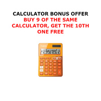 LS123KMOR METALLIC ORANGE 12 DIGIT DESKTOP CALCULATOR - BUY 9 GET 1 FREE