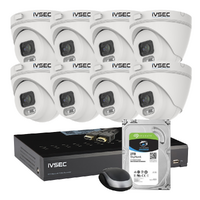LX SERIES KIT 8 X NC000XA 4MP IP CAM  2TB HDD  NR008XA 8 x PoE NVR 4K BASIC IVS